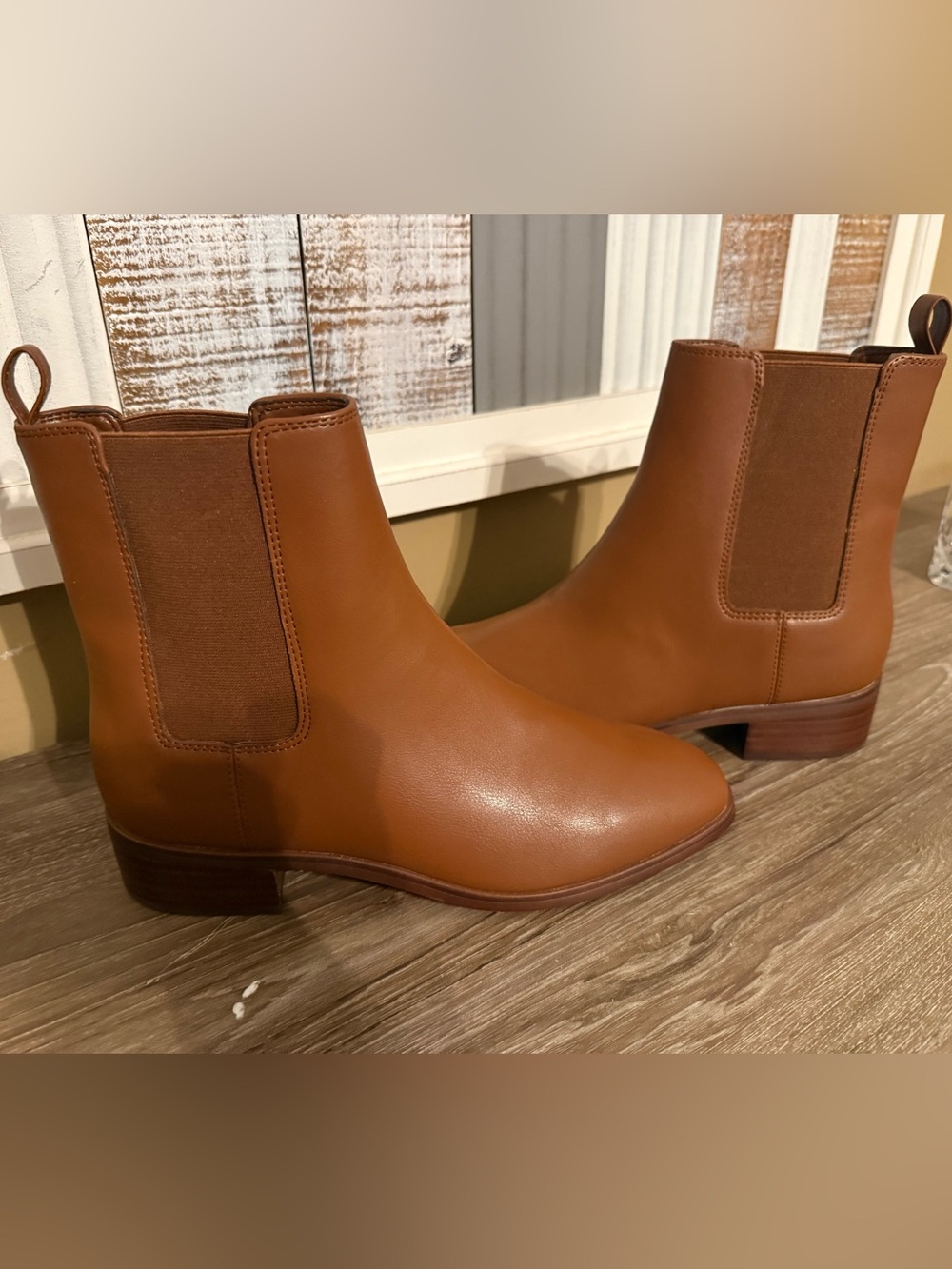 J. Crew Cognac Brown Chelsea Ankle Boots